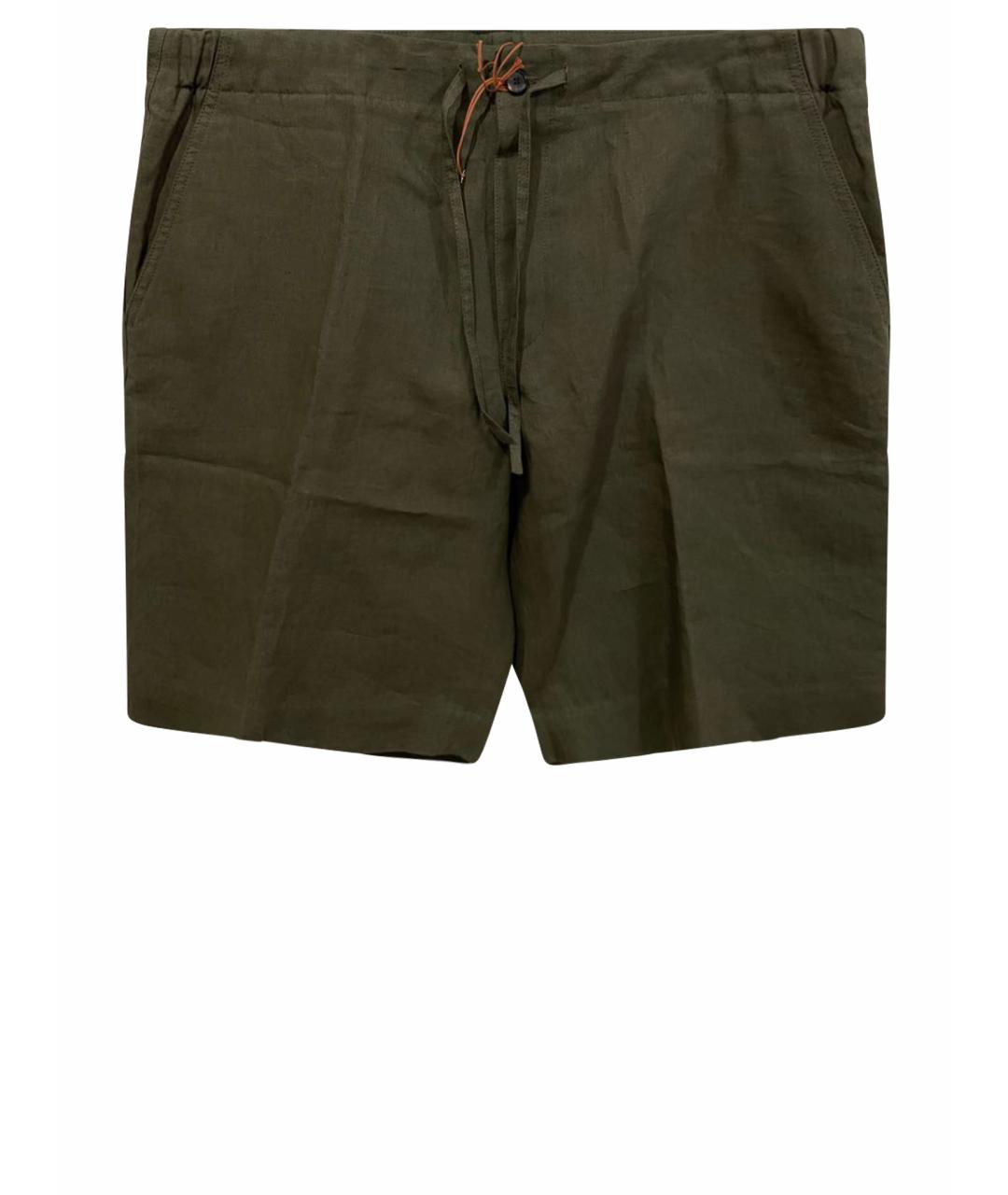 LORO PIANA Хаки льняные шорты, фото 1