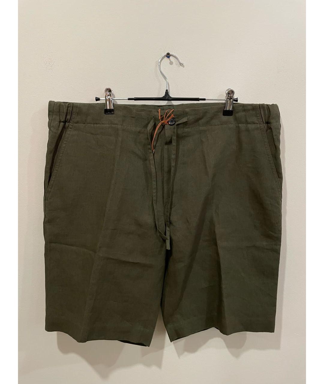 LORO PIANA Хаки льняные шорты, фото 6