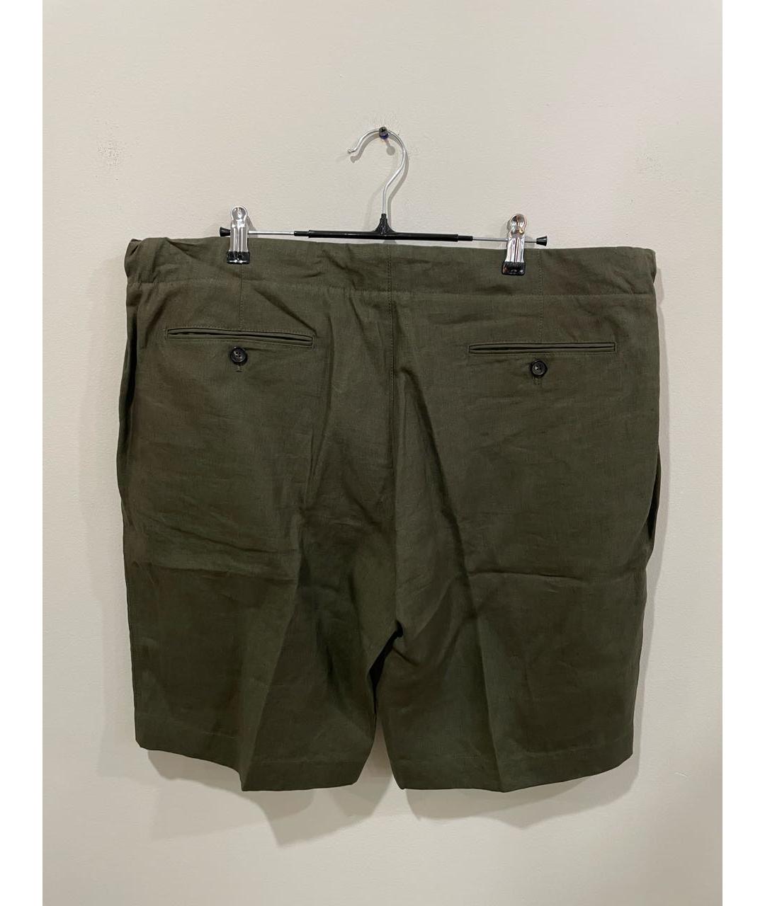 LORO PIANA Хаки льняные шорты, фото 2