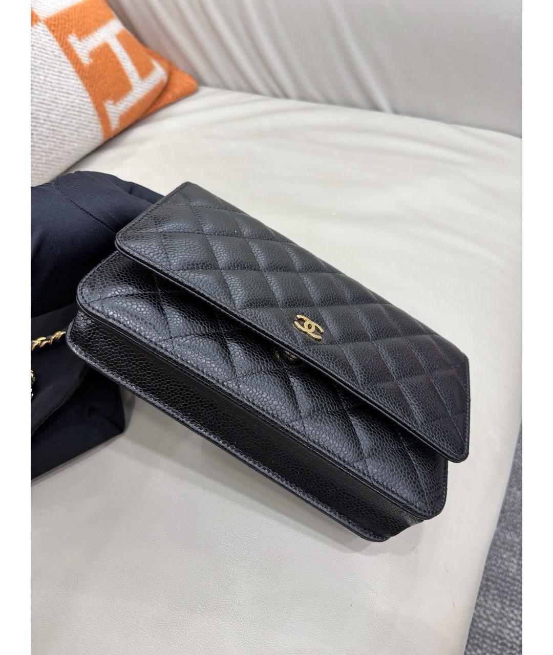 CHANEL Черная кожаная сумка через плечо, фото 5