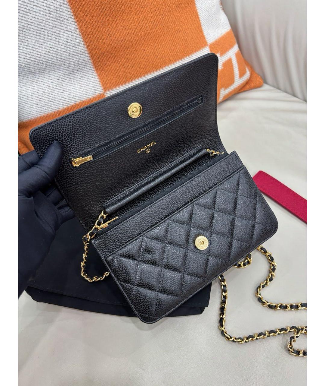 CHANEL Черная кожаная сумка через плечо, фото 6