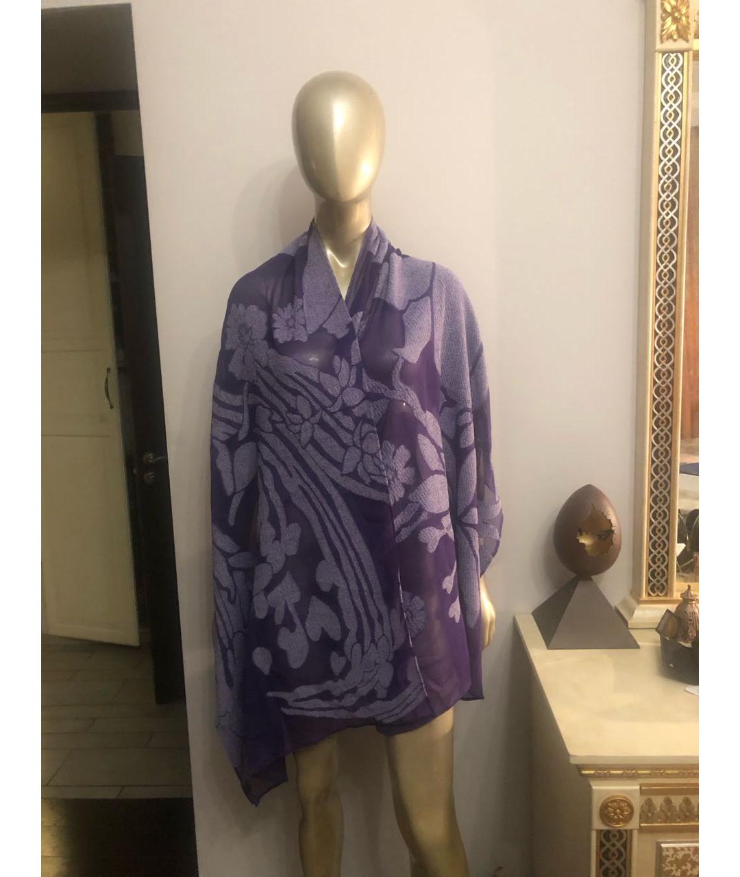 GIORGIO ARMANI Фиолетовый шелковый шарф, фото 5
