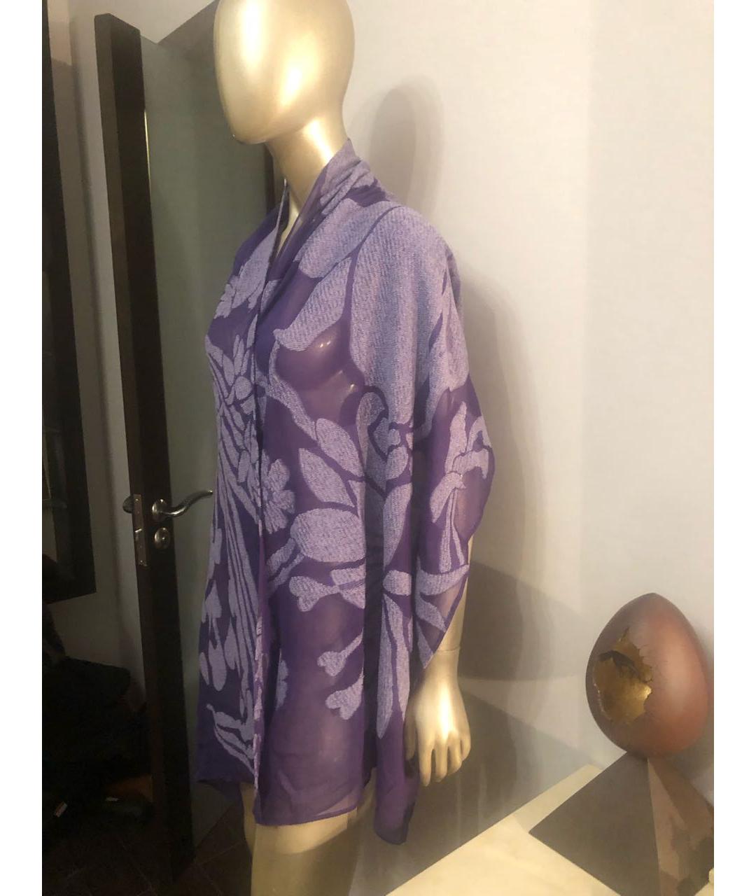 GIORGIO ARMANI Фиолетовый шелковый шарф, фото 6