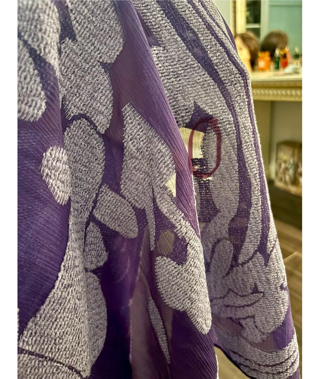 GIORGIO ARMANI Фиолетовый шелковый шарф, фото 8