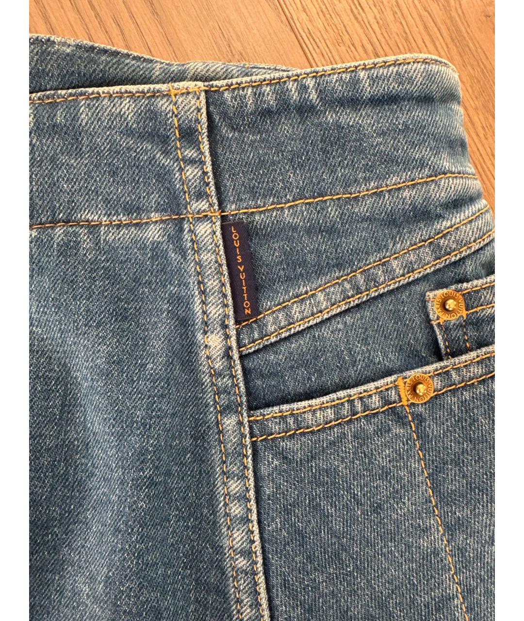 LOUIS VUITTON Синяя хлопковая юбка миди, фото 3