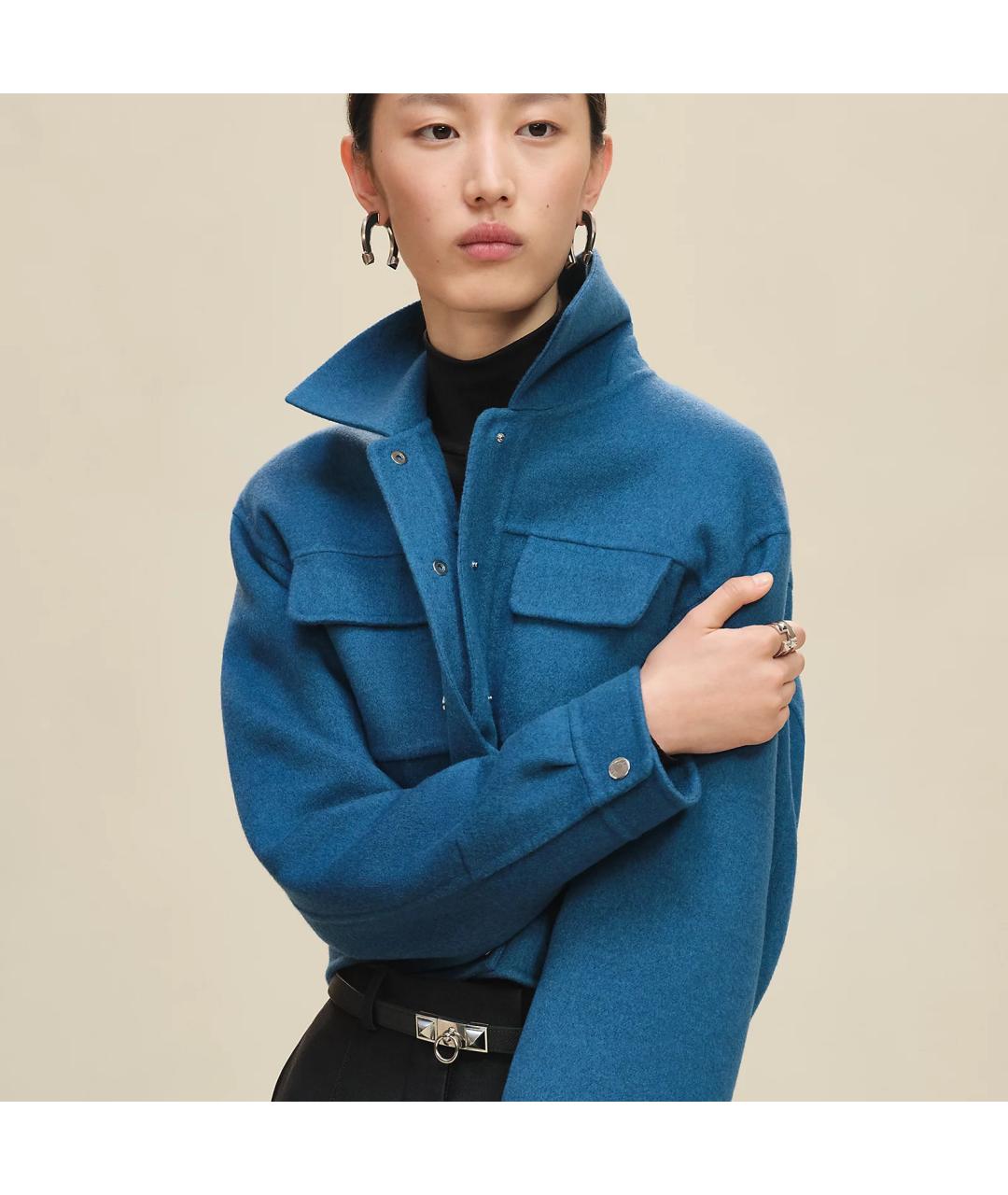 HERMES Синяя кашемировая куртка, фото 4