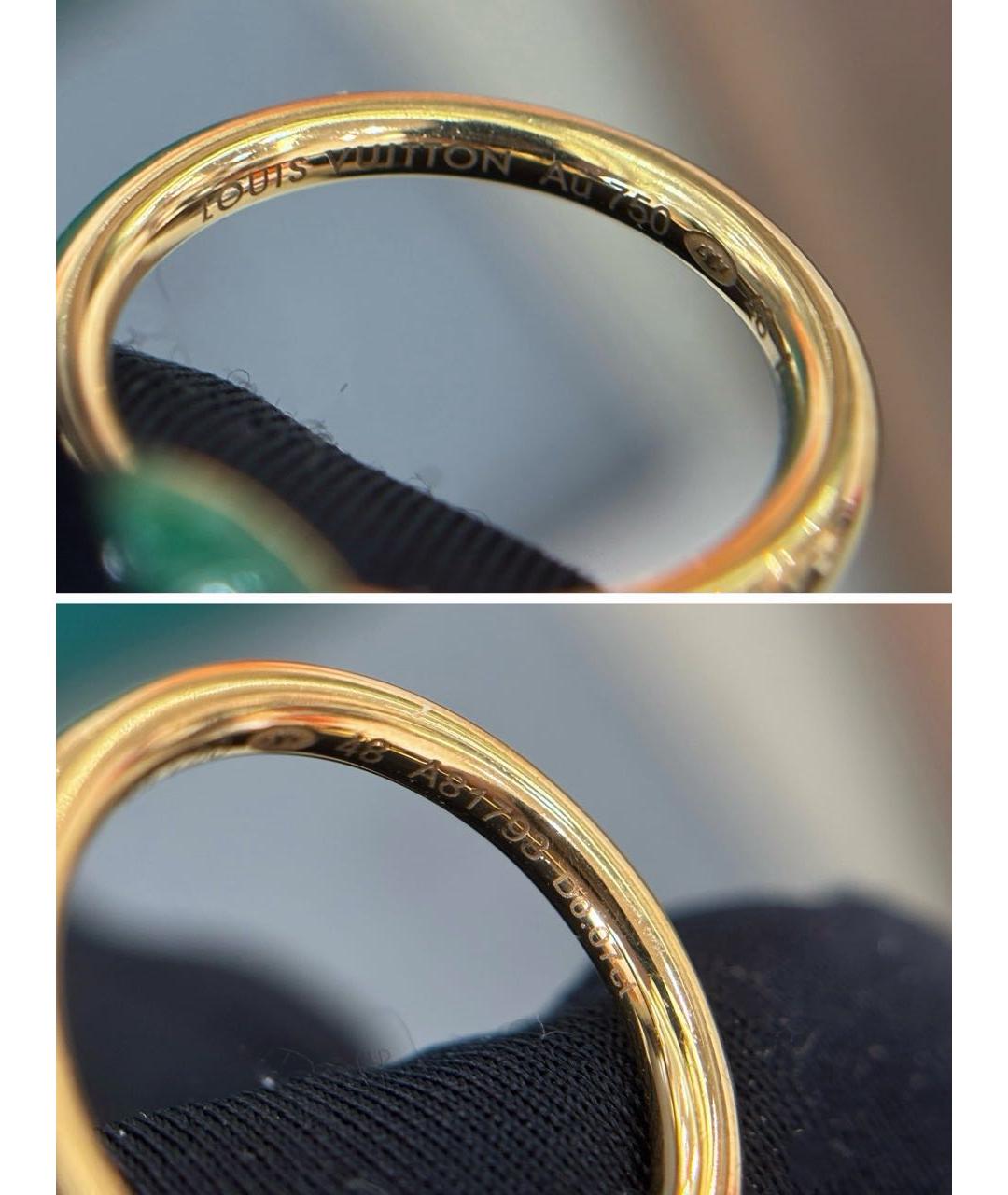 LOUIS VUITTON Зеленые кольцо из желтого золота, фото 7