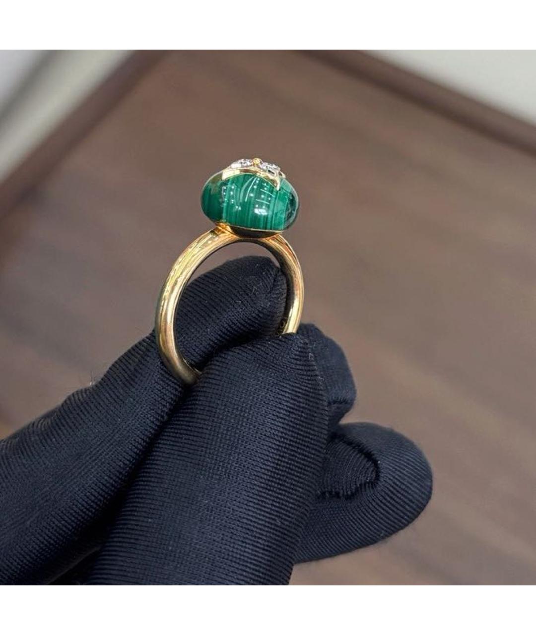 LOUIS VUITTON Зеленые кольцо из желтого золота, фото 4