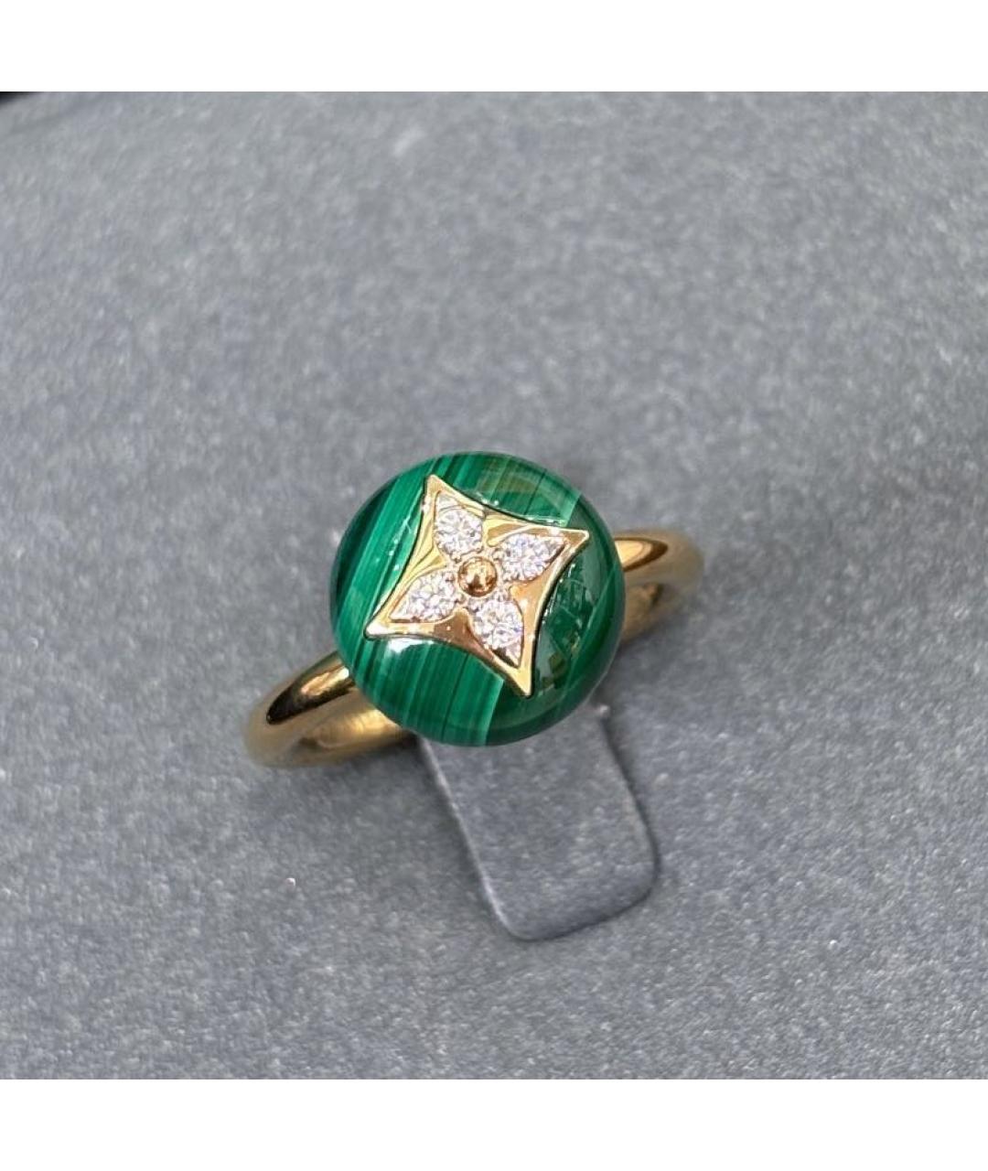 LOUIS VUITTON Зеленые кольцо из желтого золота, фото 5