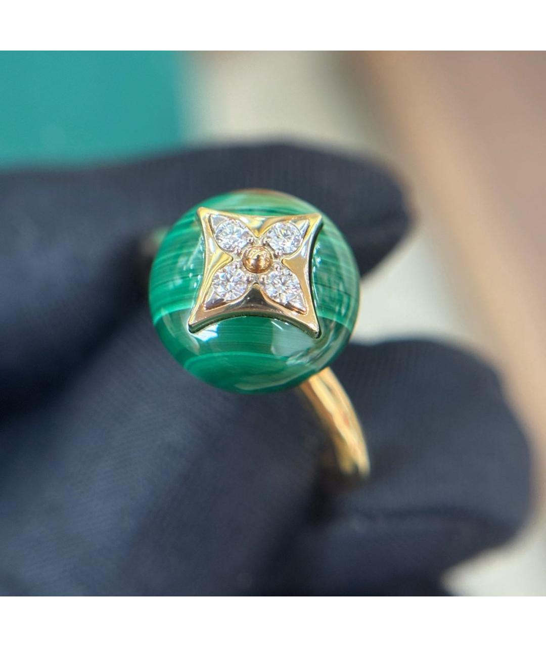 LOUIS VUITTON Зеленые кольцо из желтого золота, фото 6