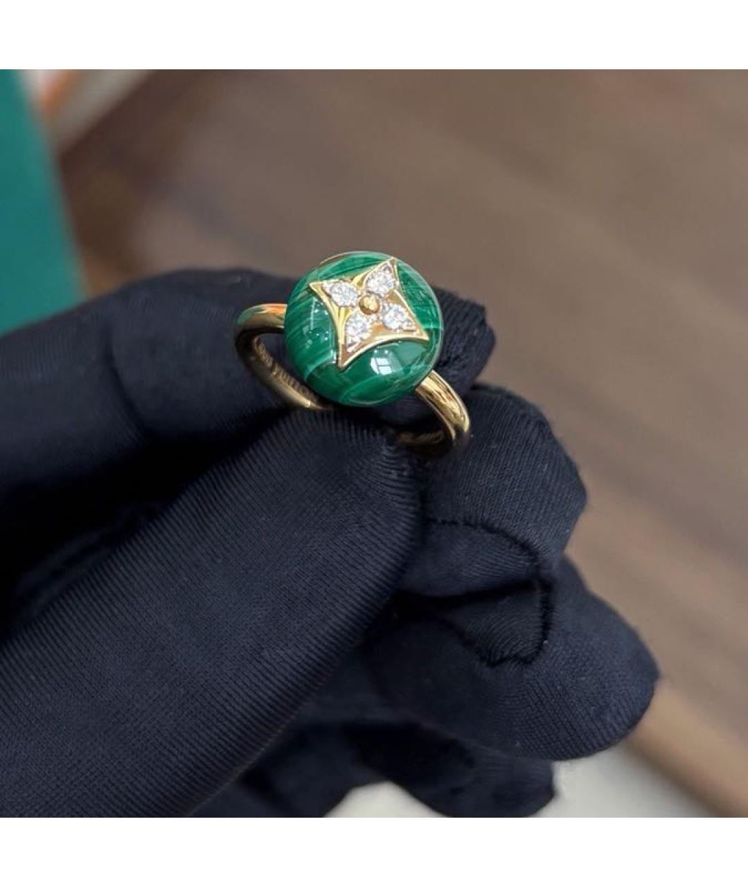 LOUIS VUITTON Зеленые кольцо из желтого золота, фото 2