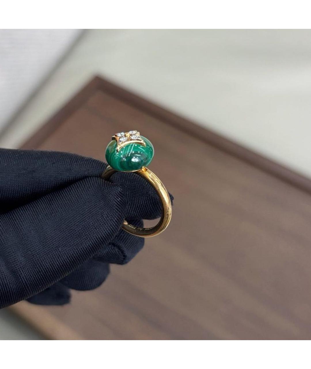 LOUIS VUITTON Зеленые кольцо из желтого золота, фото 3