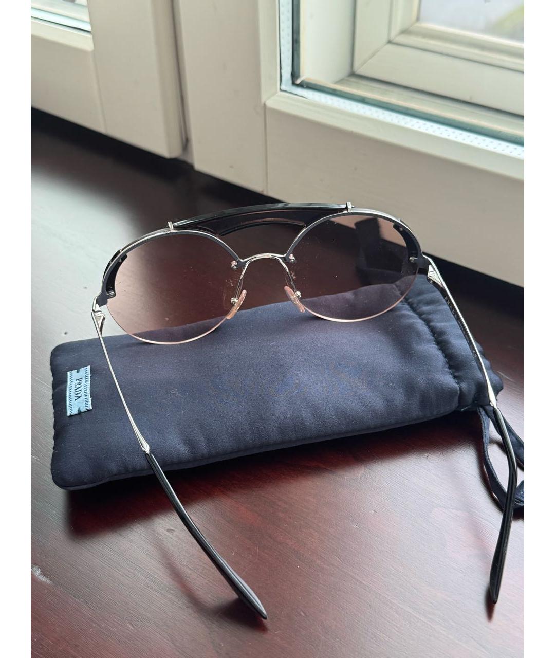 PRADA Коралловые металлические солнцезащитные очки, фото 4