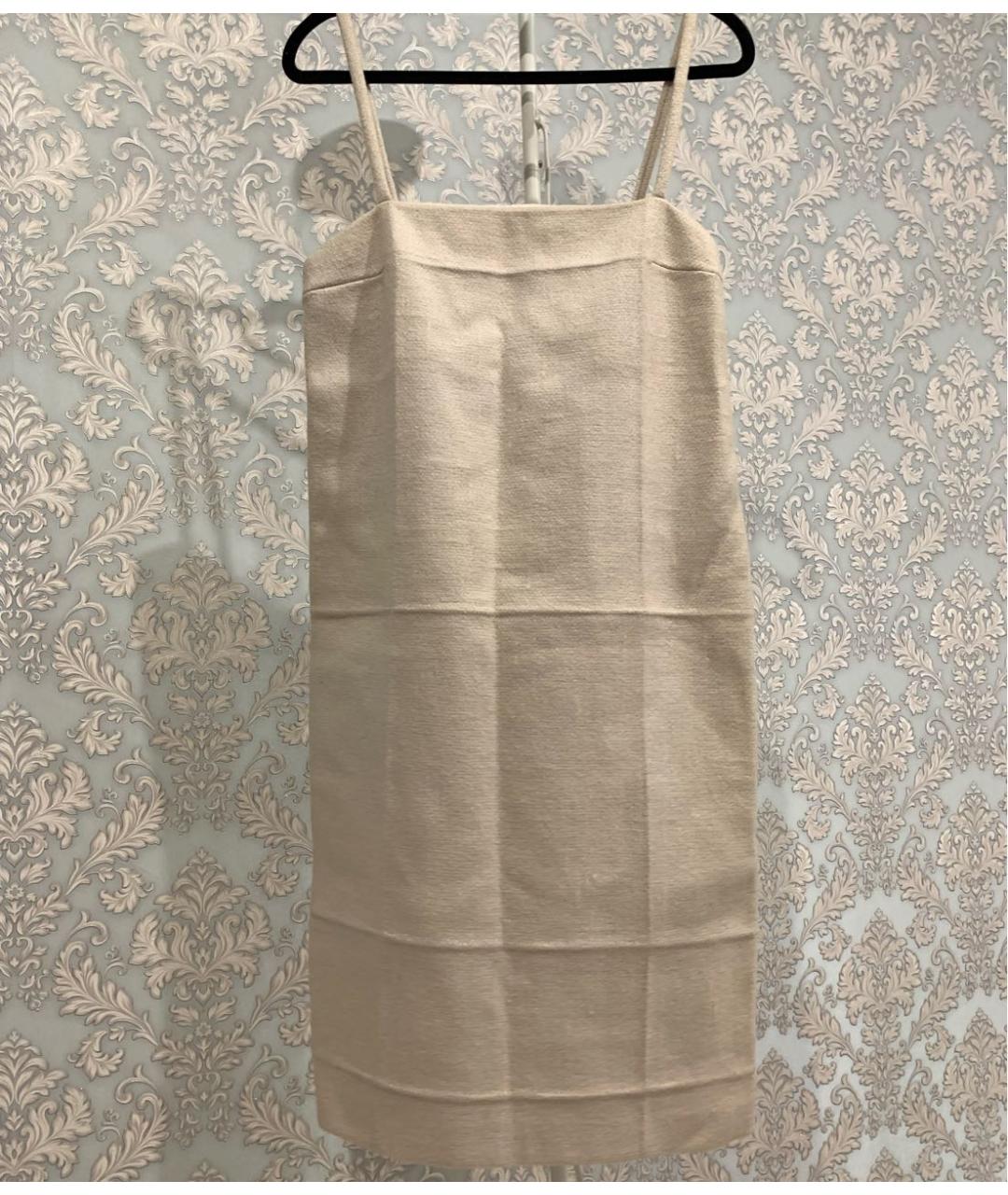 PRADA Бежевый шерстяной сарафан, фото 3