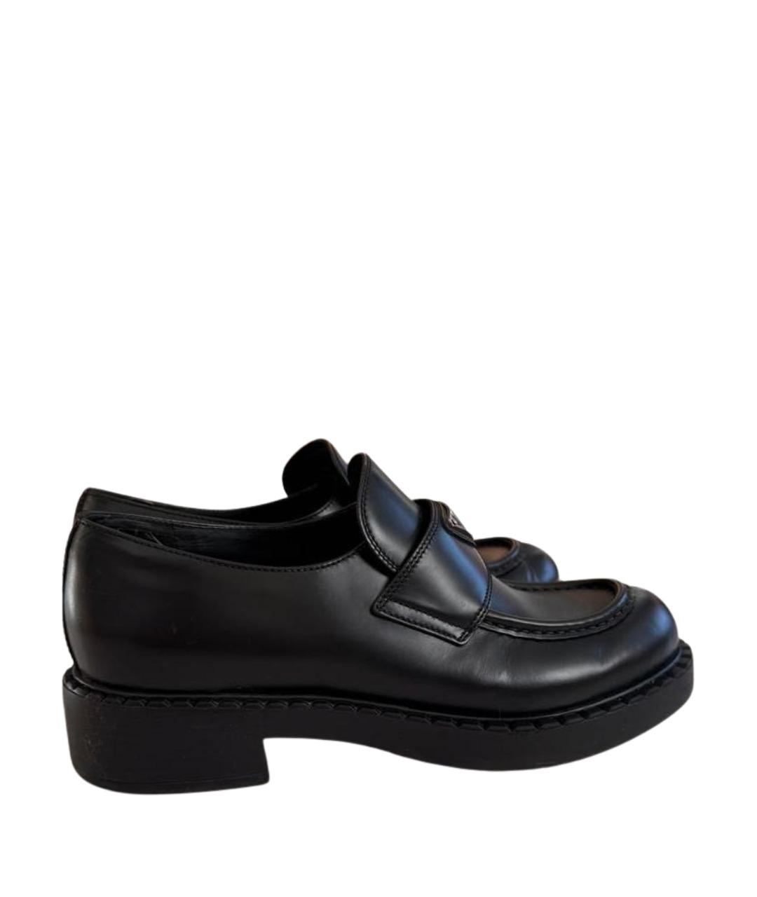 PRADA Черные кожаные лоферы, фото 1
