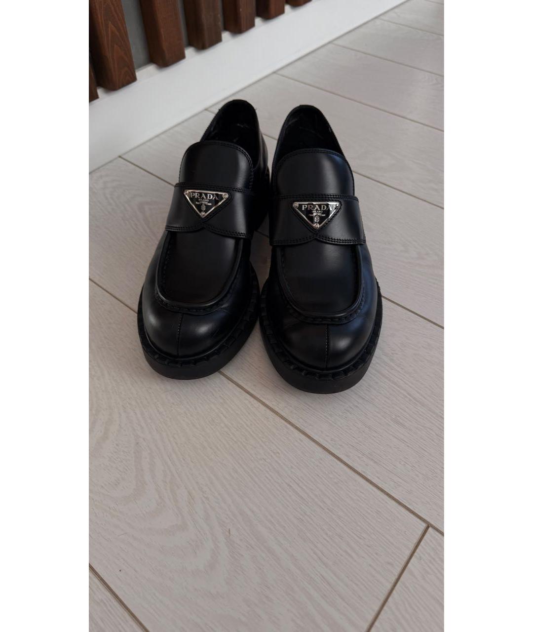 PRADA Черные кожаные лоферы, фото 3