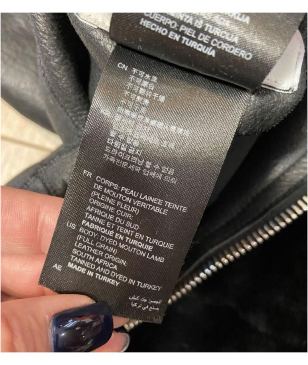 SANDRO Черная кожаная дубленка, фото 6