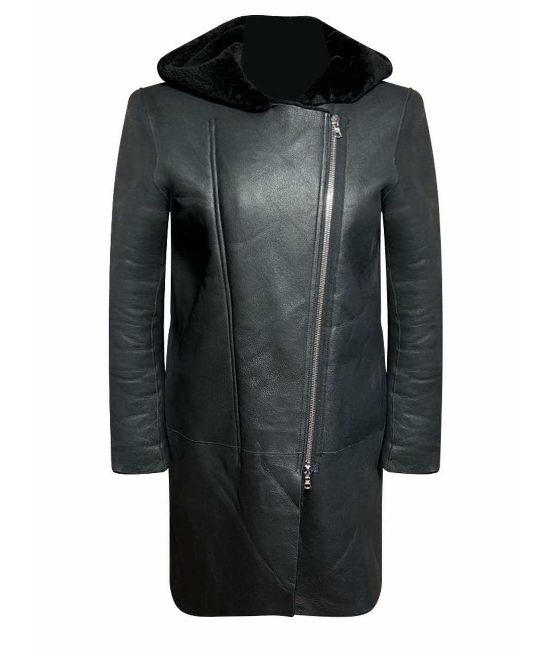 SANDRO Черная кожаная дубленка, фото 1