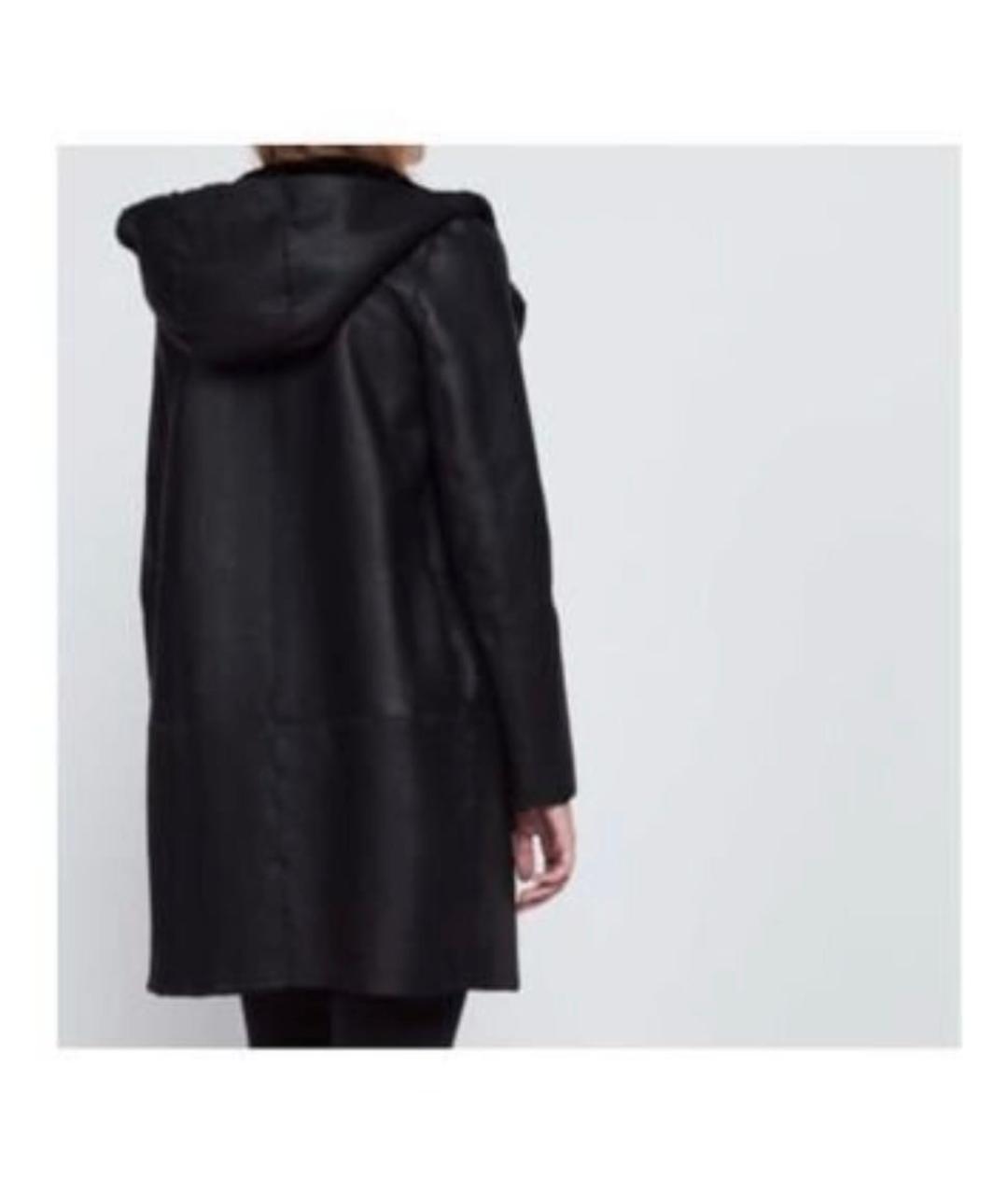 SANDRO Черная кожаная дубленка, фото 7