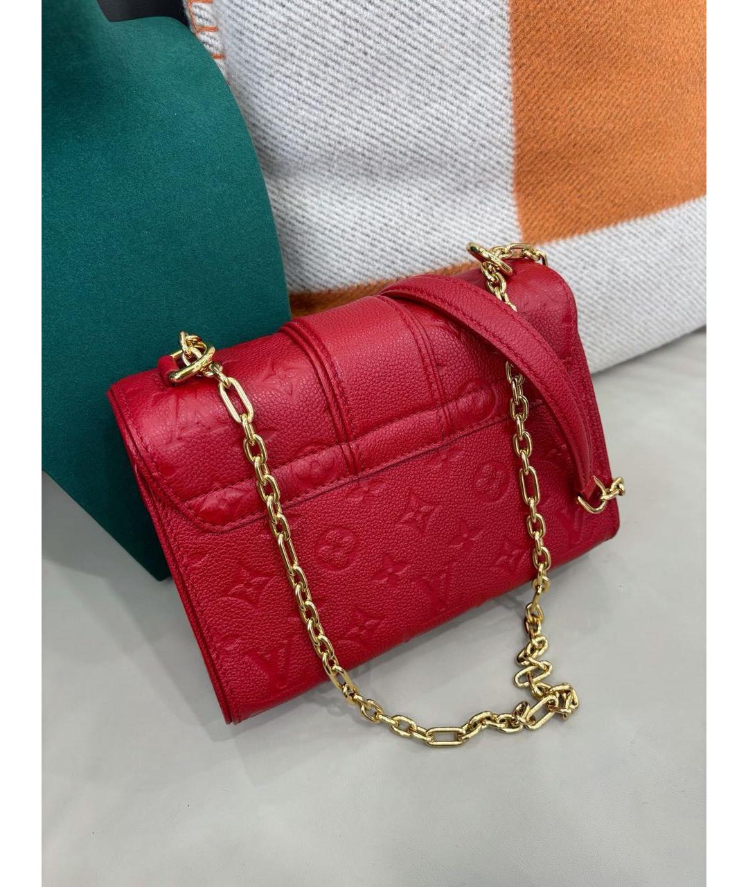 LOUIS VUITTON Красная кожаная сумка через плечо, фото 3