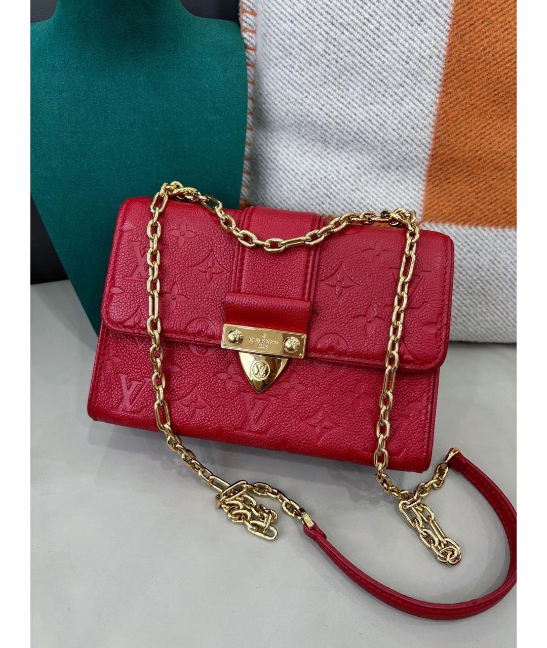 LOUIS VUITTON Красная кожаная сумка через плечо, фото 7