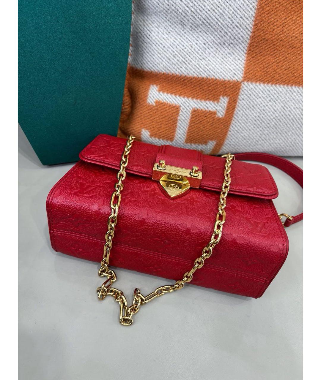 LOUIS VUITTON Красная кожаная сумка через плечо, фото 4