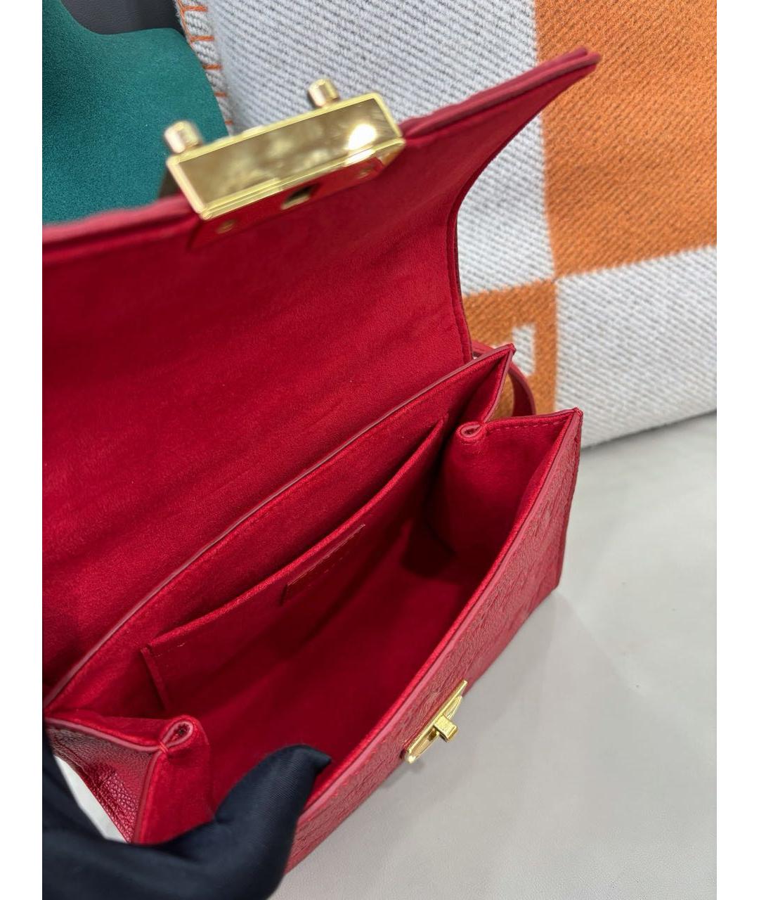 LOUIS VUITTON Красная кожаная сумка через плечо, фото 5