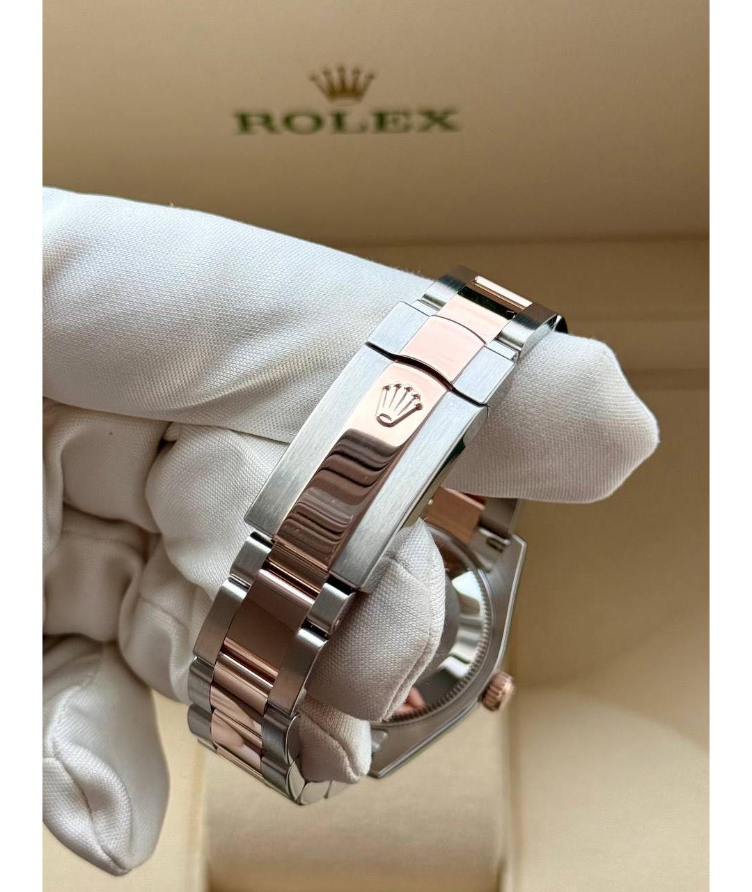ROLEX Белые часы из розового золота, фото 3