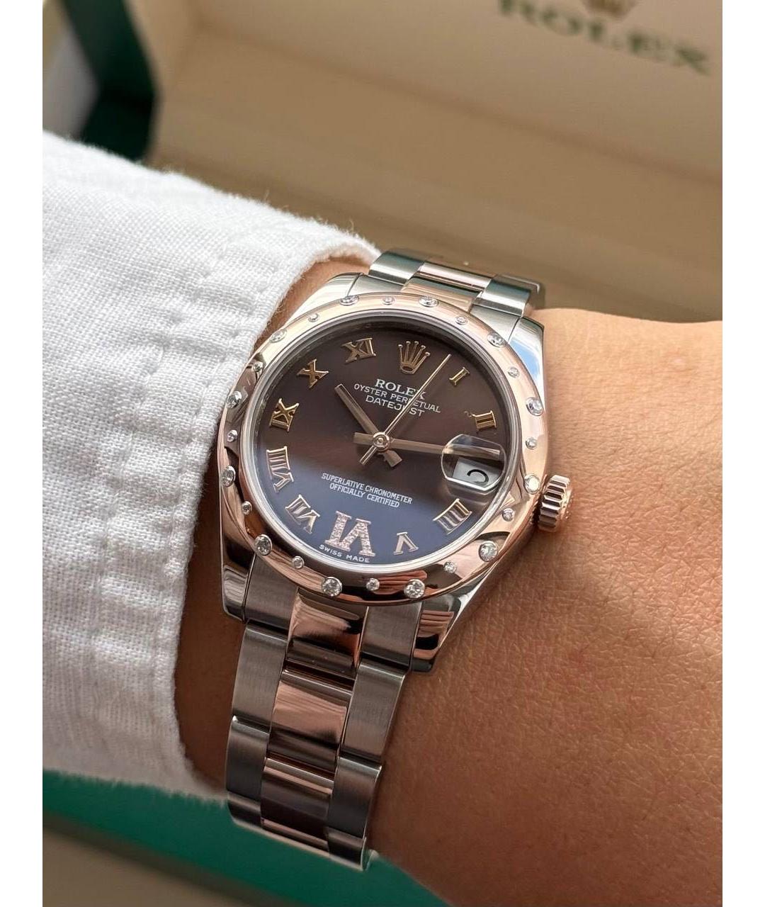 ROLEX Белые часы из розового золота, фото 9