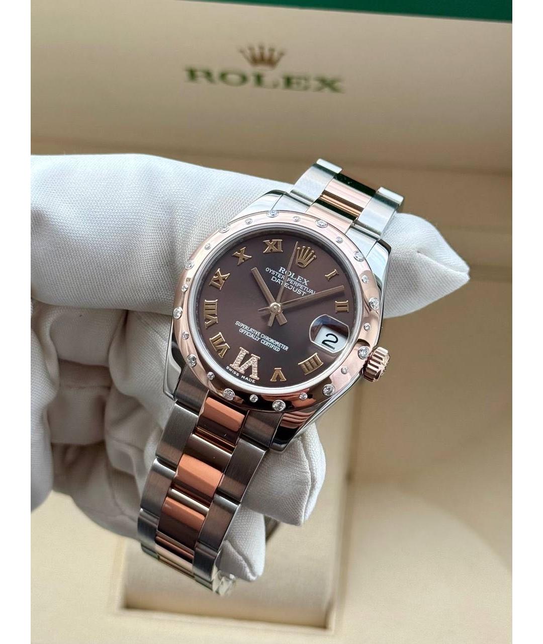 ROLEX Белые часы из розового золота, фото 8