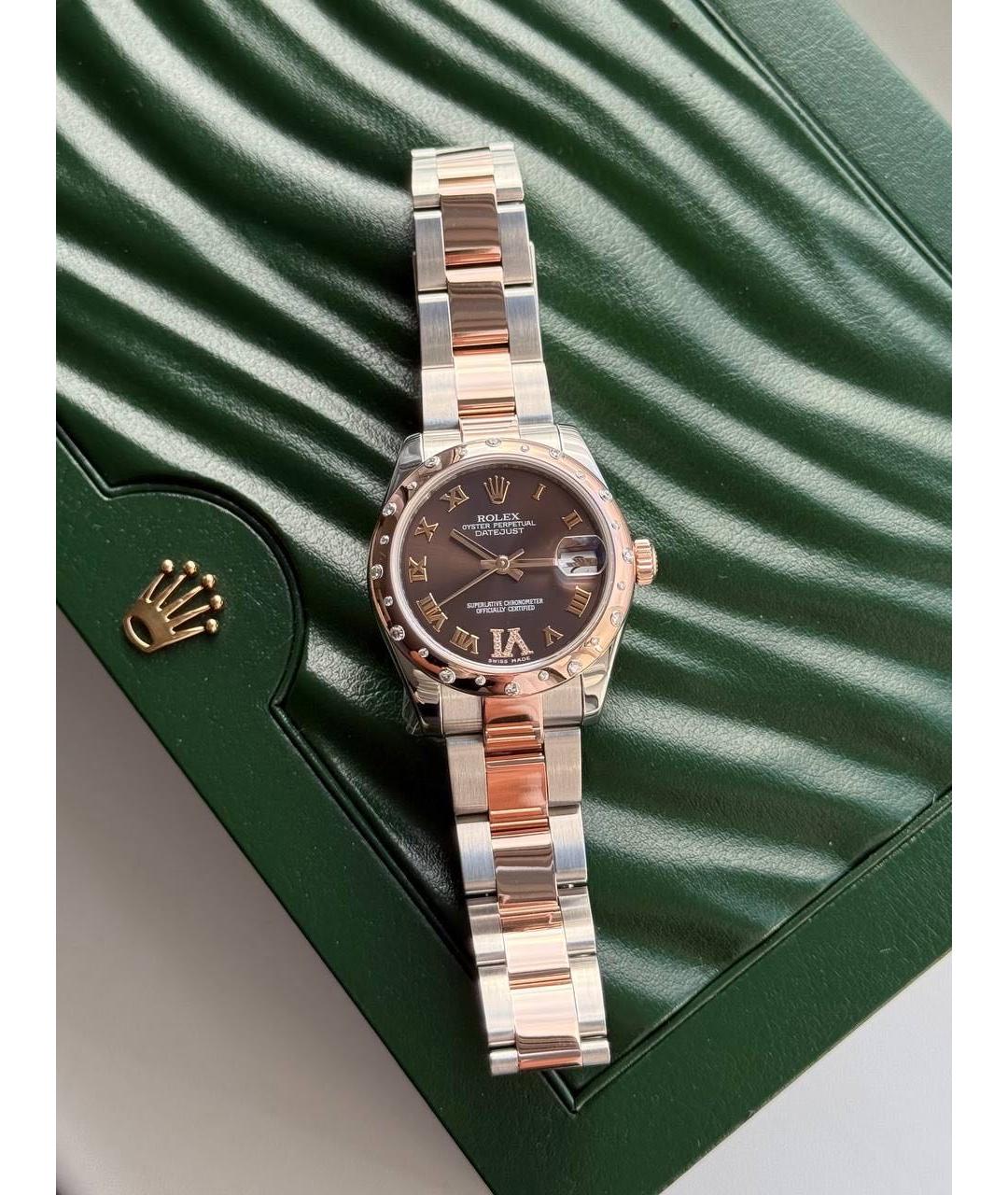 ROLEX Белые часы из розового золота, фото 5