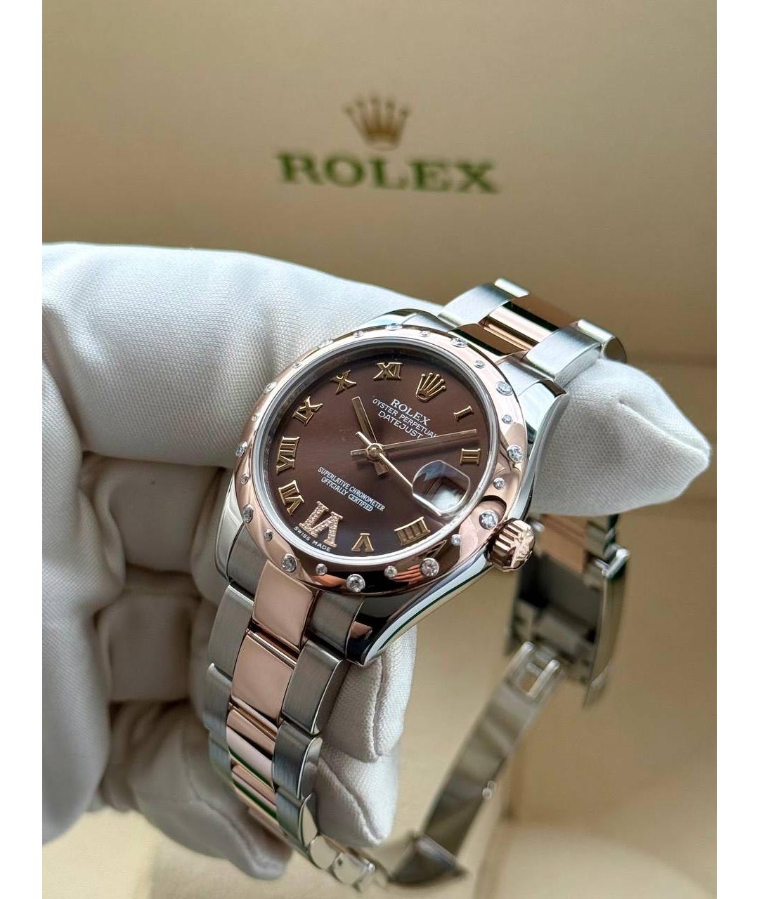 ROLEX Белые часы из розового золота, фото 7