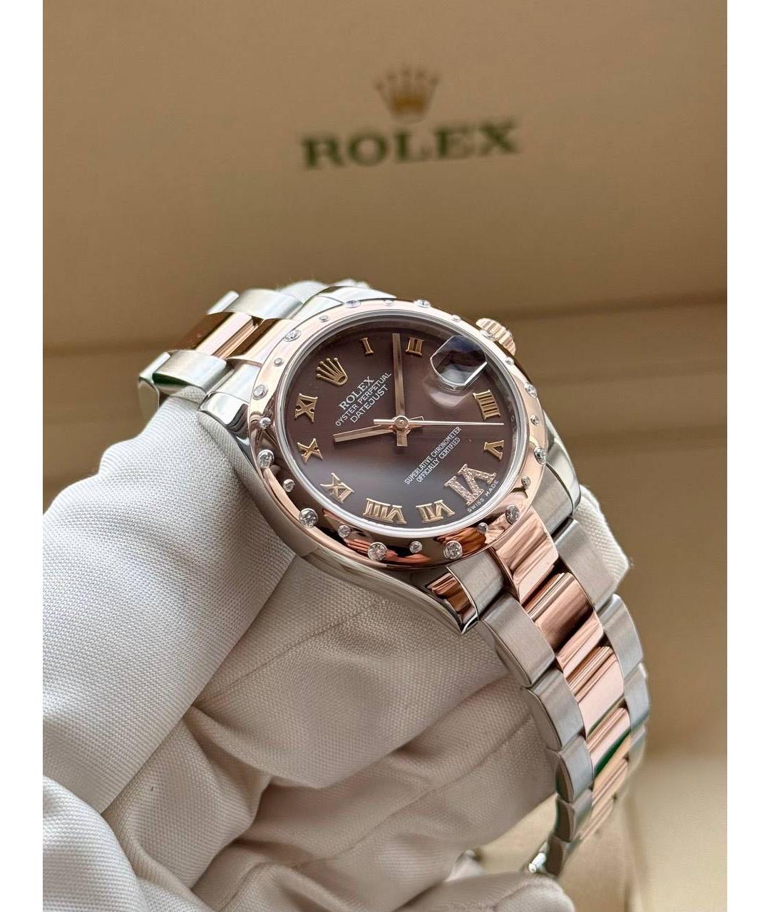 ROLEX Белые часы из розового золота, фото 4