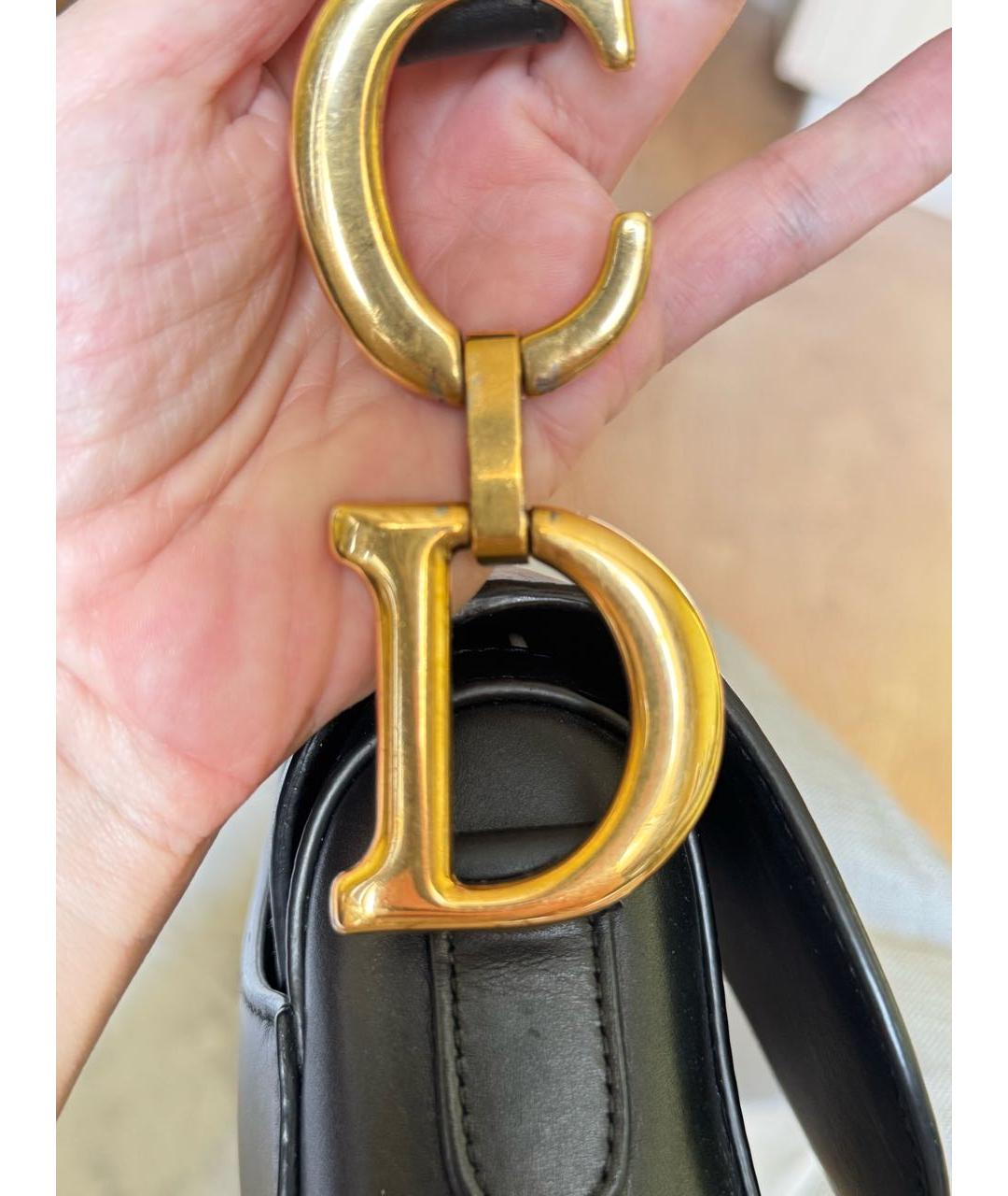 CHRISTIAN DIOR Черная кожаная сумка с короткими ручками, фото 4