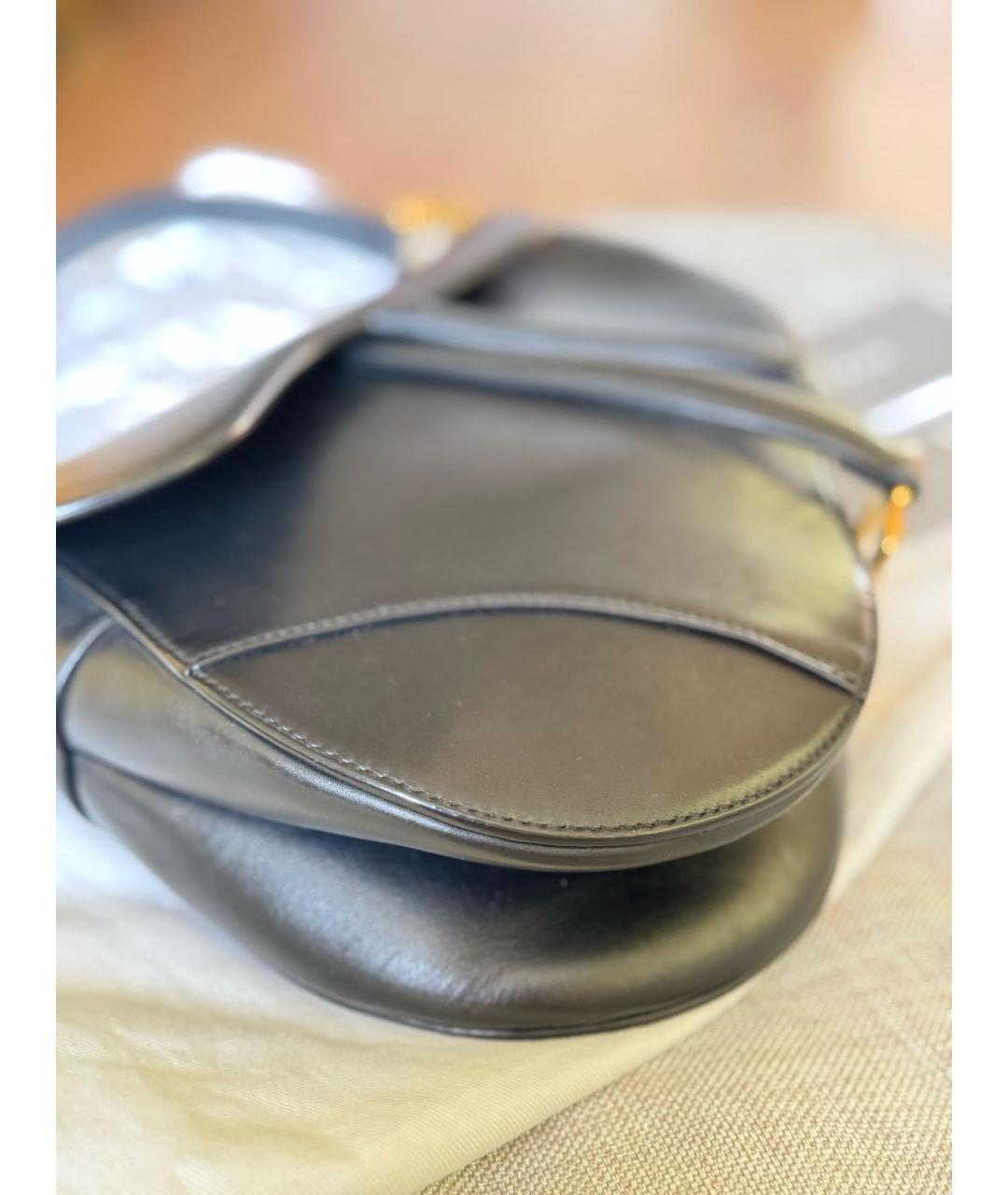 CHRISTIAN DIOR Черная кожаная сумка с короткими ручками, фото 3