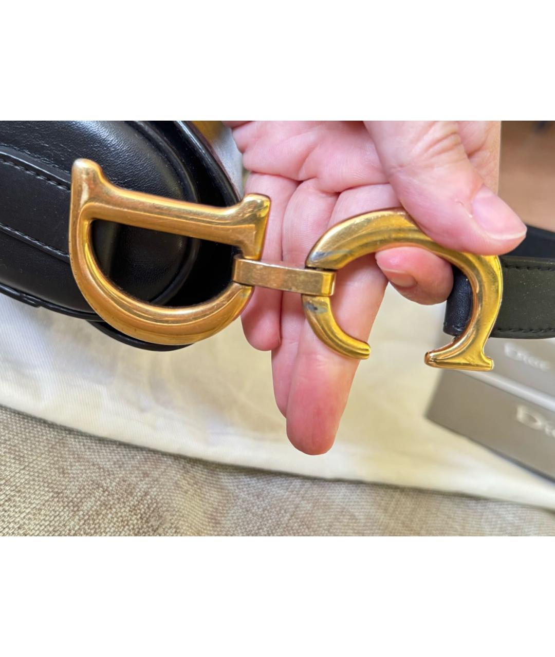 CHRISTIAN DIOR Черная кожаная сумка с короткими ручками, фото 5