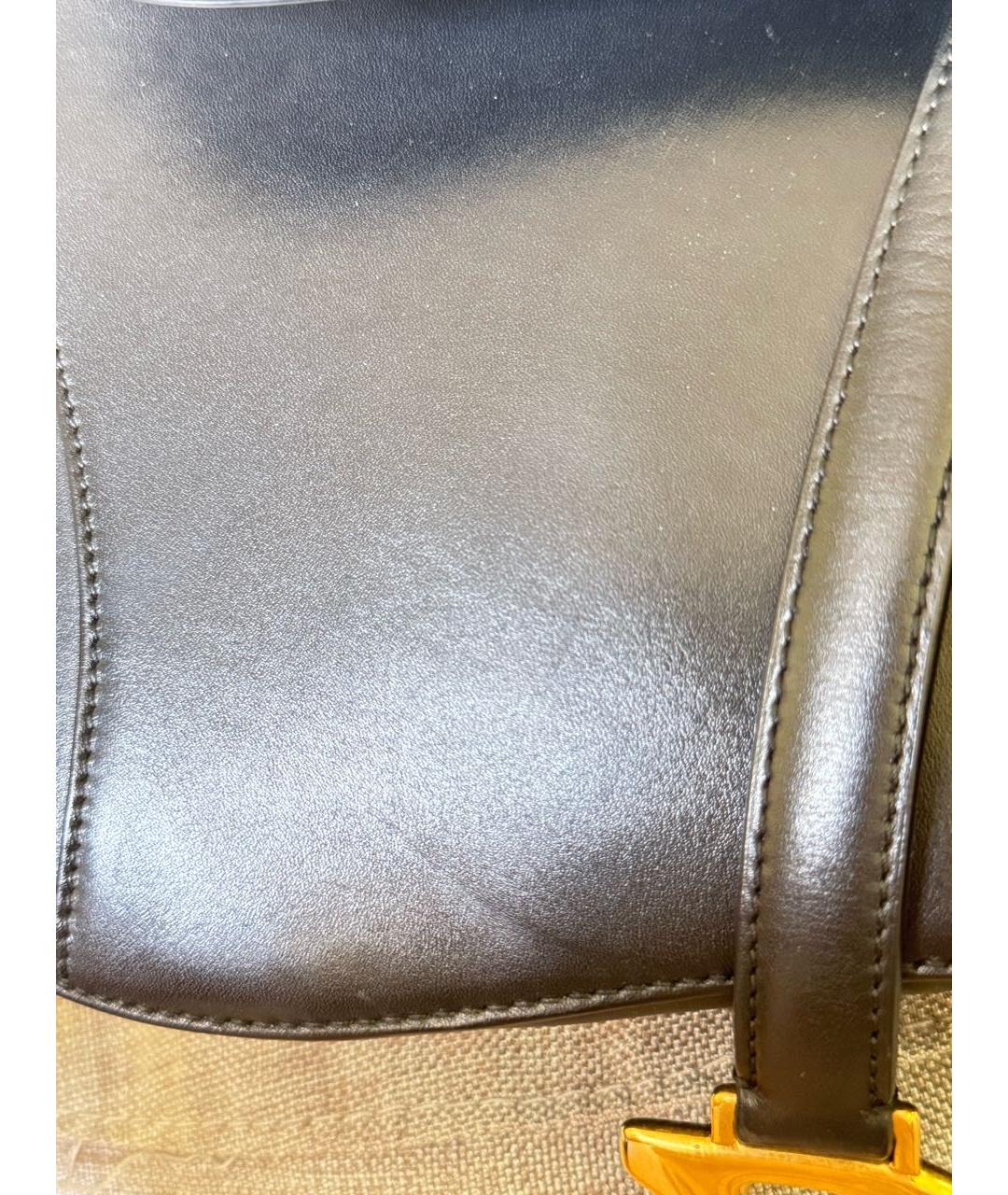 CHRISTIAN DIOR Черная кожаная сумка с короткими ручками, фото 7