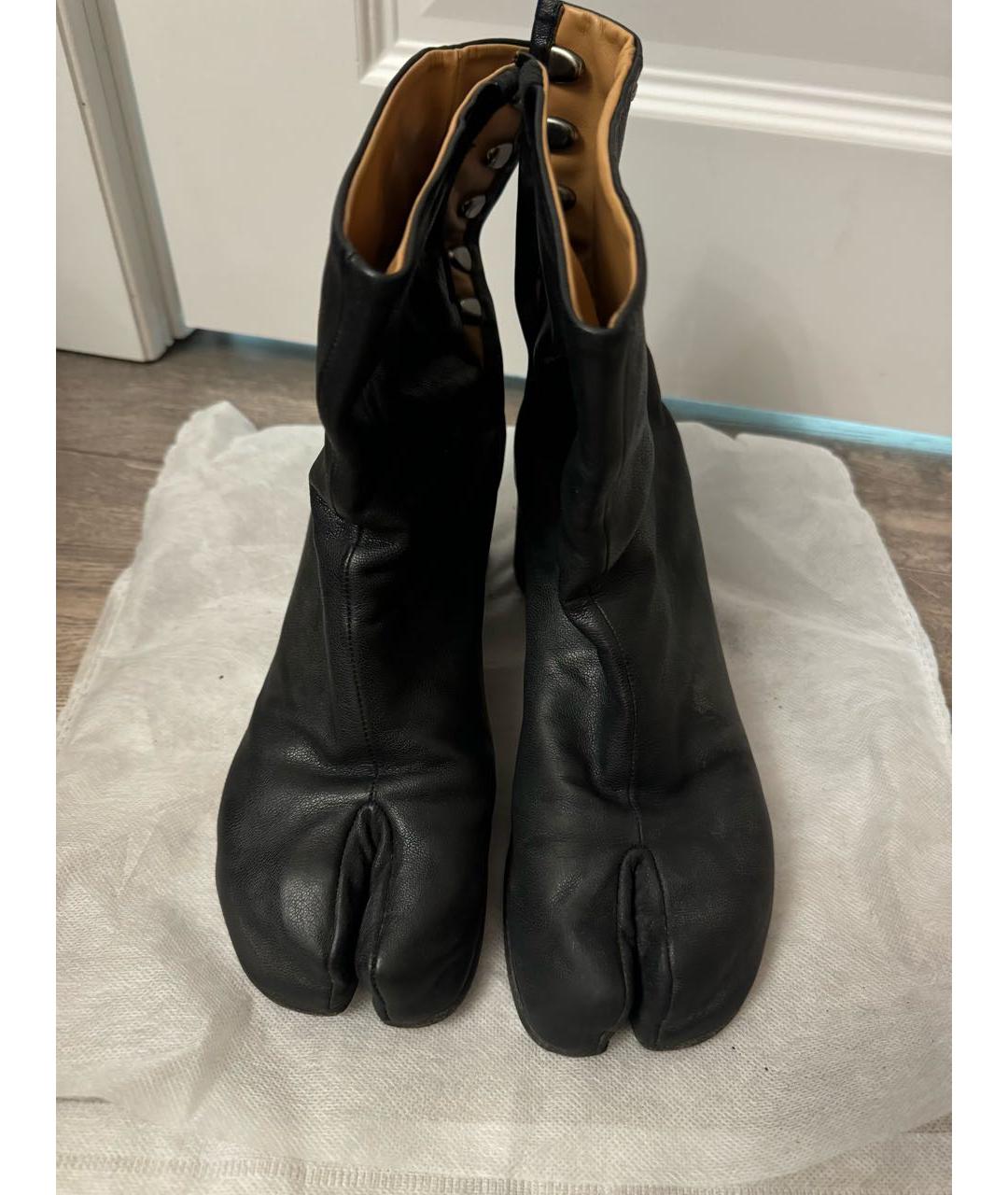 MAISON MARGIELA Черные кожаные ботильоны, фото 2