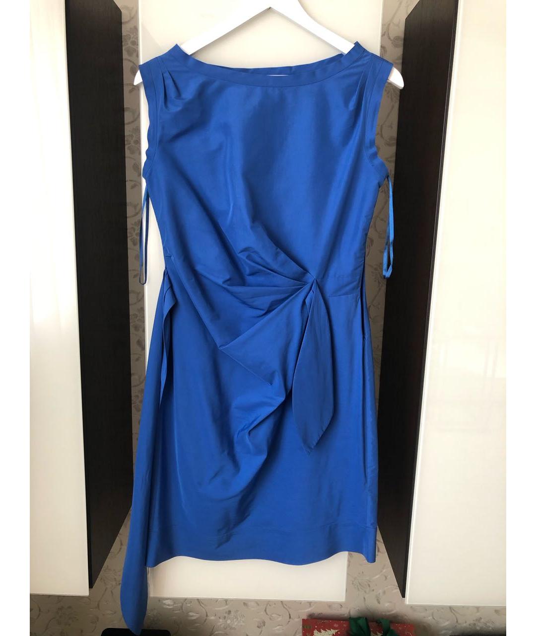 DIANE VON FURSTENBERG Синее полиэстеровое коктейльное платье, фото 8