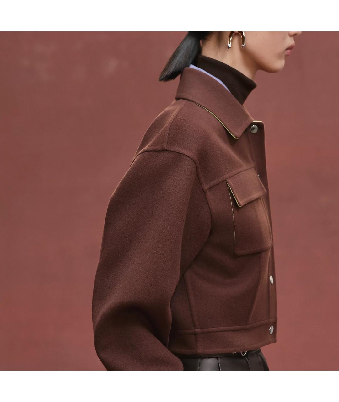 HERMES Бордовая кашемировая куртка, фото 4