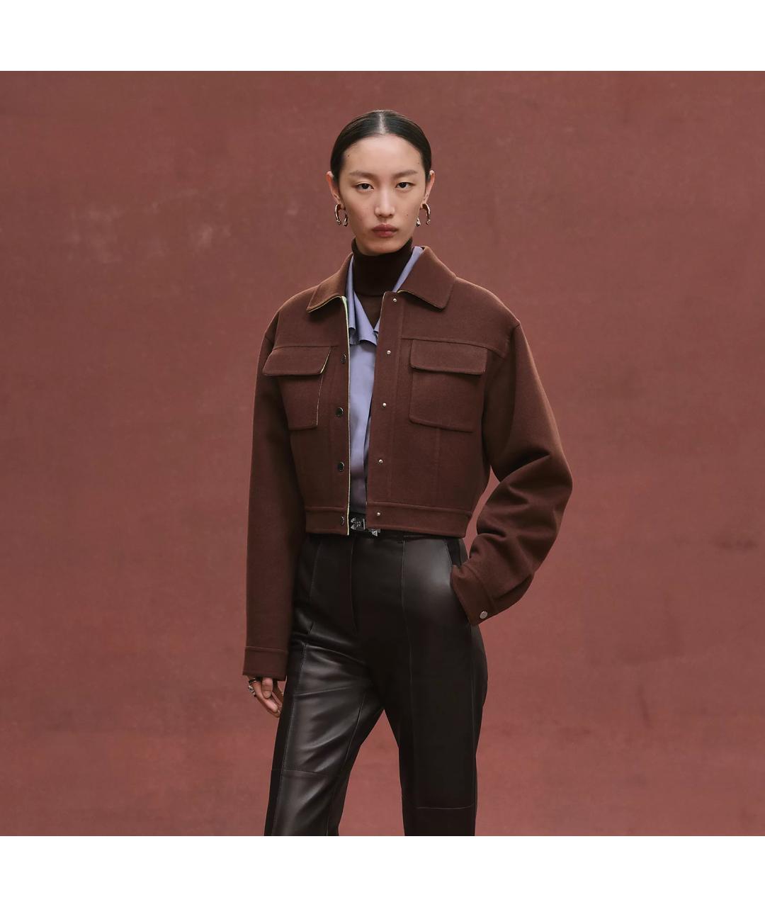 HERMES Бордовая кашемировая куртка, фото 5