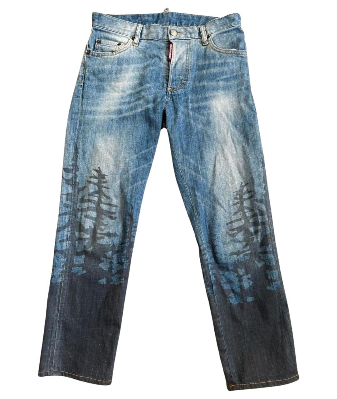 DSQUARED2 Синие хлопковые прямые джинсы, фото 1