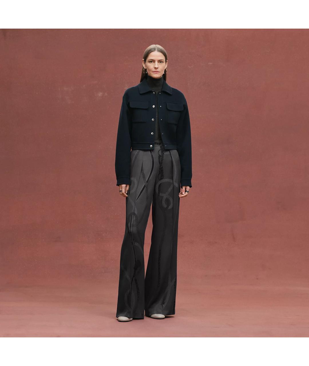 HERMES Черная кашемировая куртка, фото 2