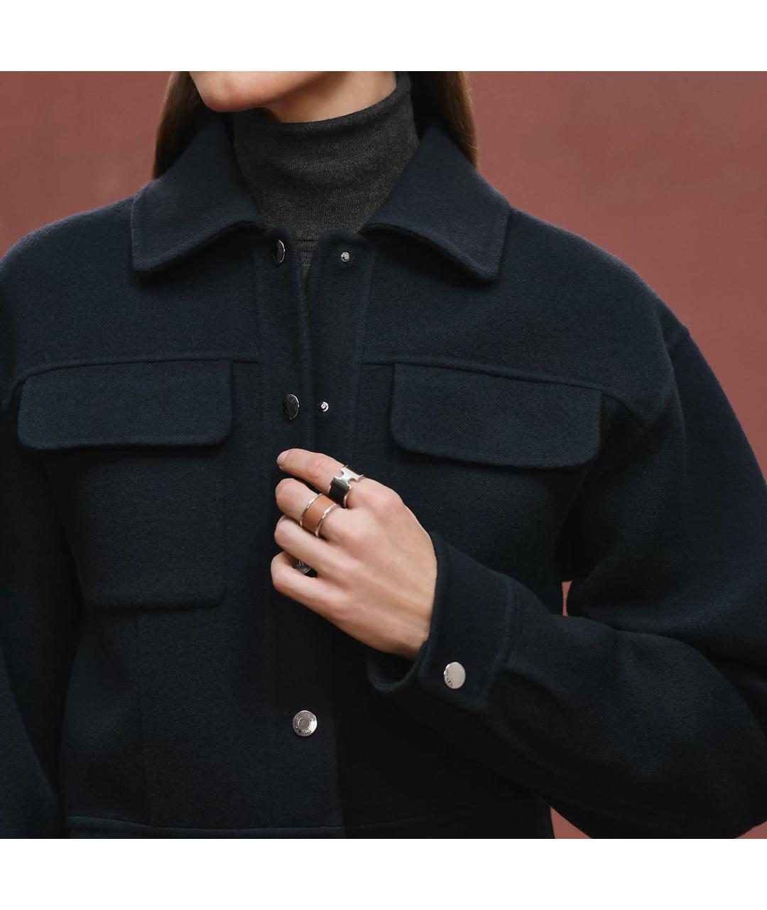 HERMES Черная кашемировая куртка, фото 4