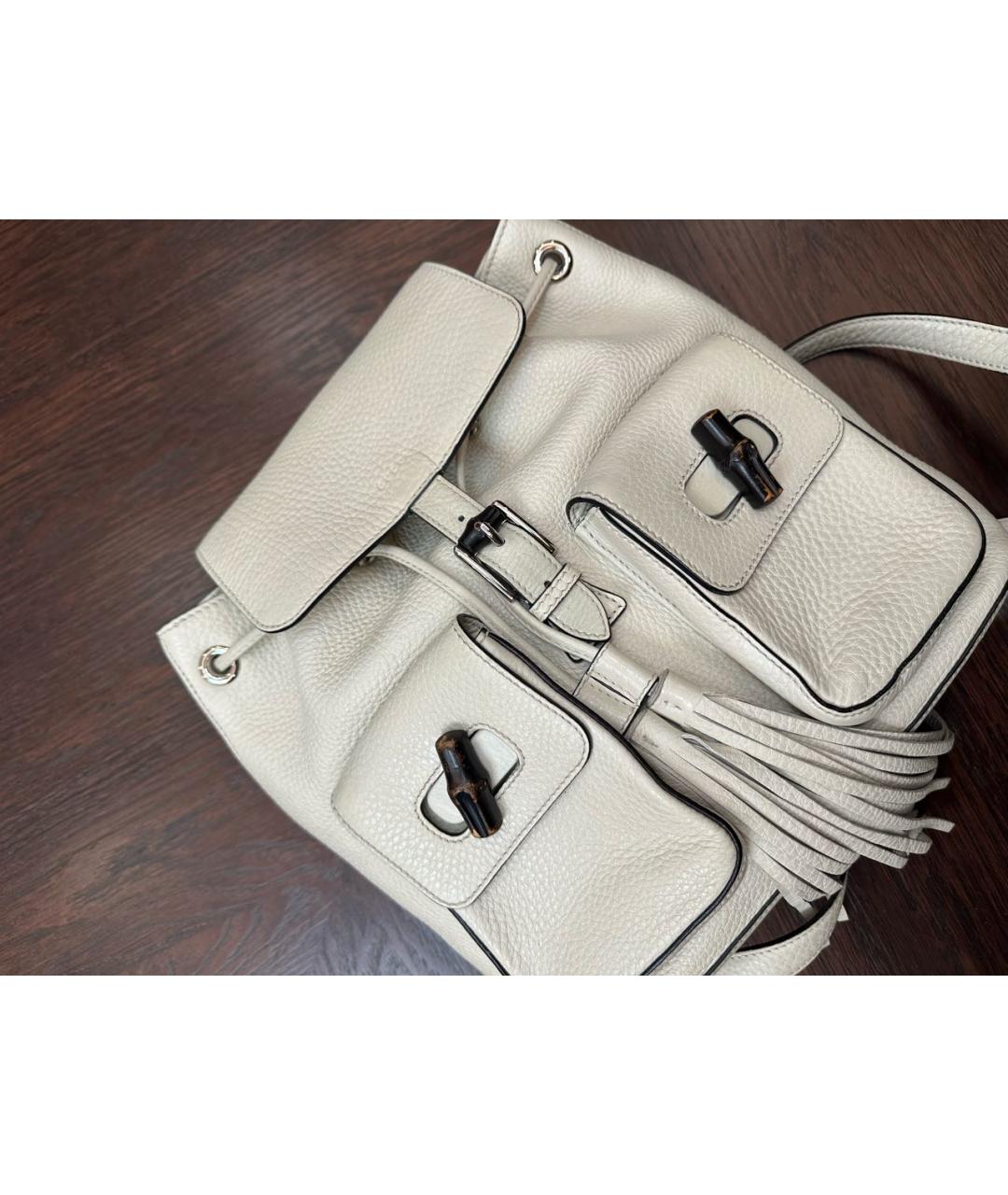 GUCCI Белый кожаный рюкзак, фото 2