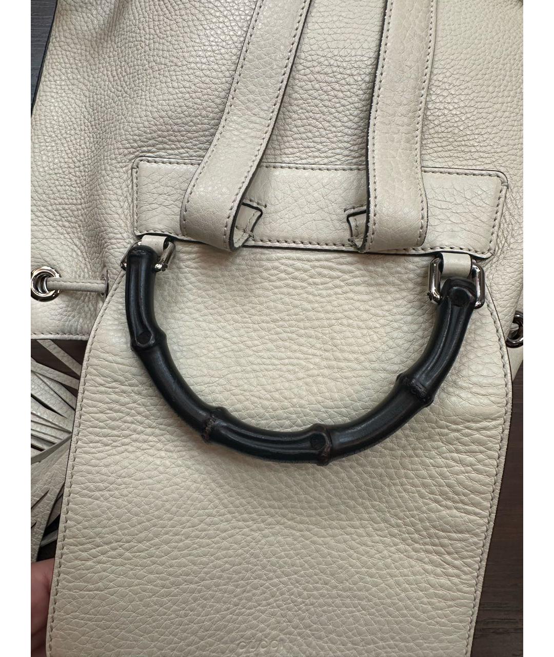 GUCCI Белый кожаный рюкзак, фото 4