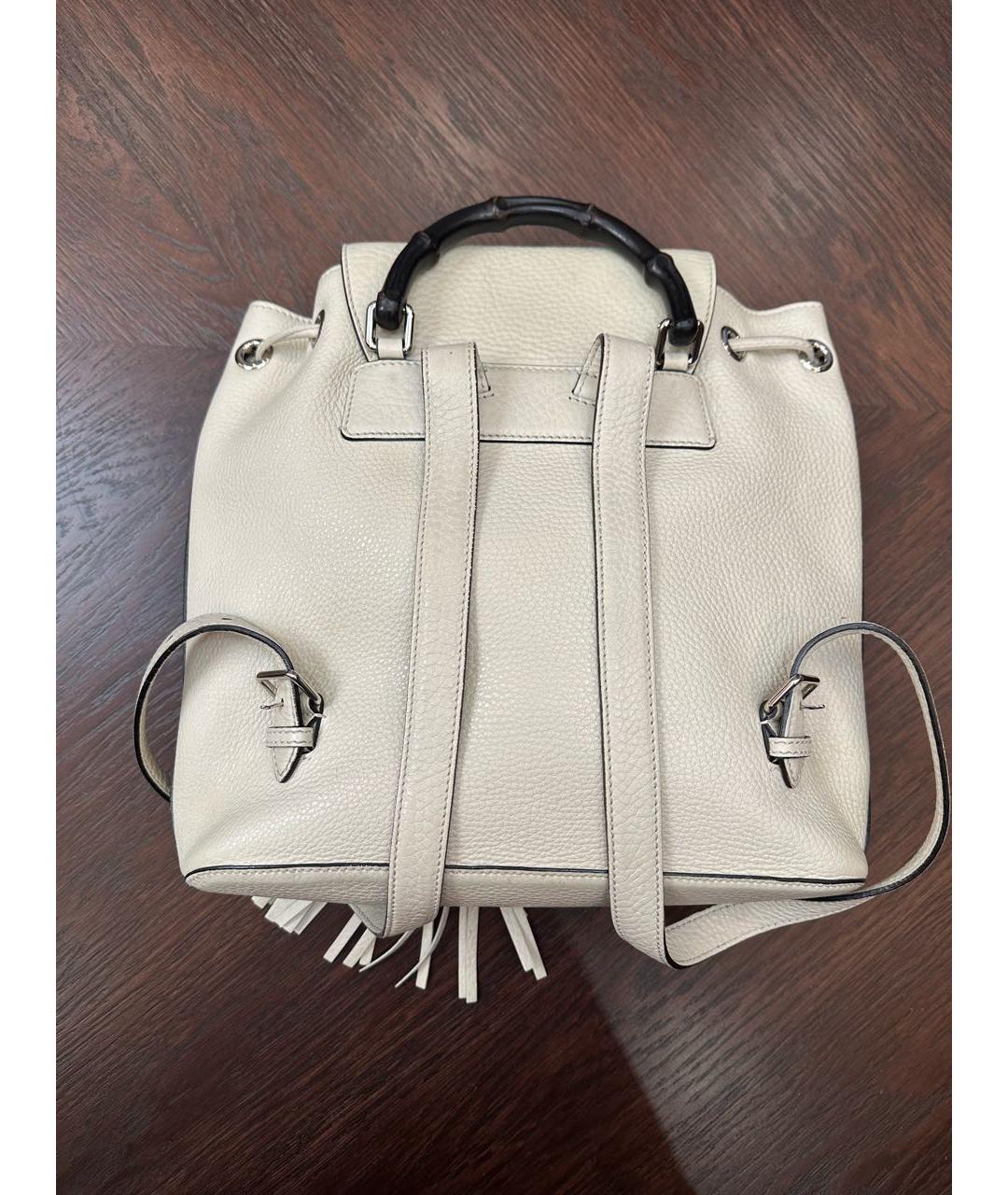 GUCCI Белый кожаный рюкзак, фото 3