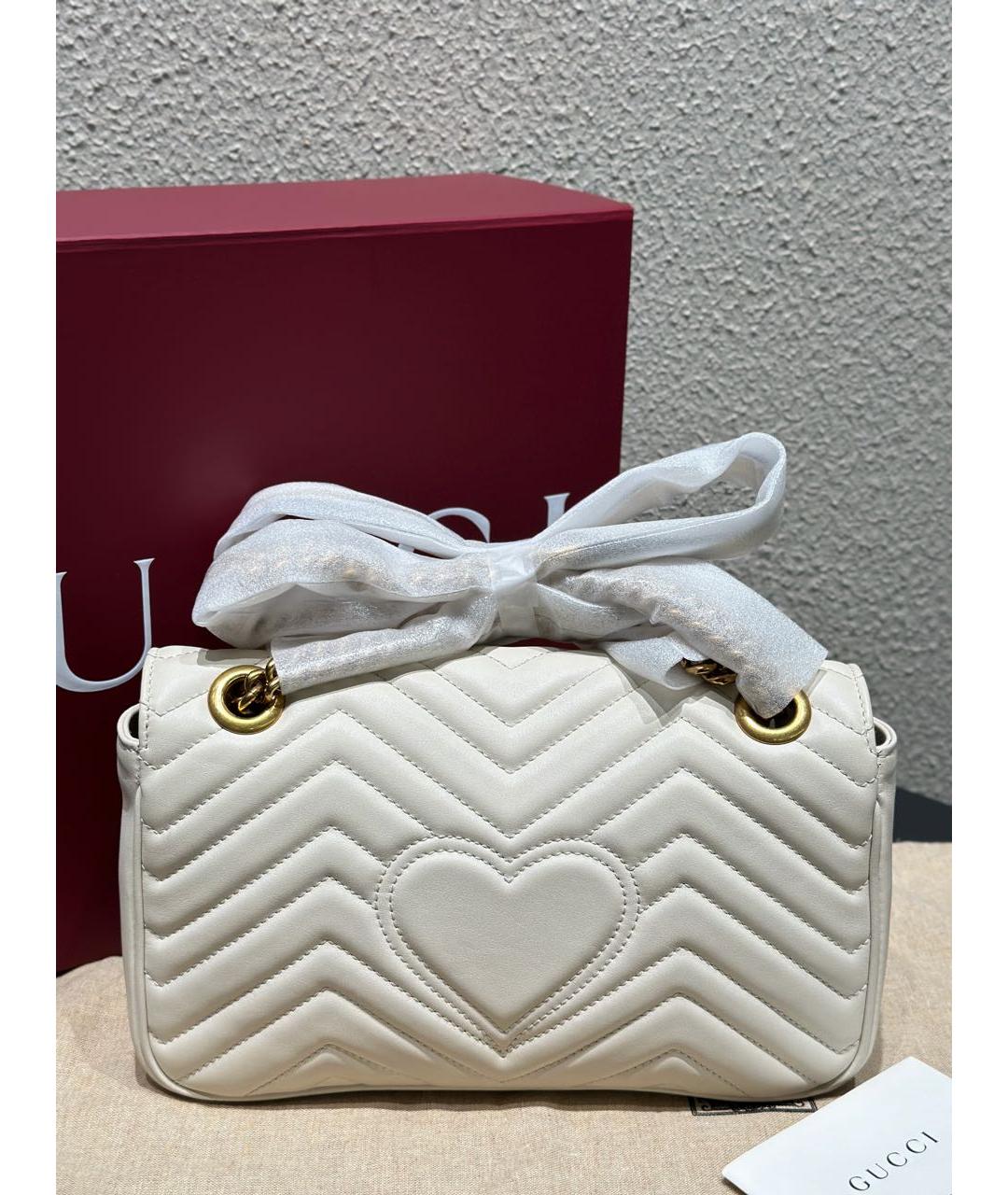 GUCCI Белая кожаная сумка через плечо, фото 4