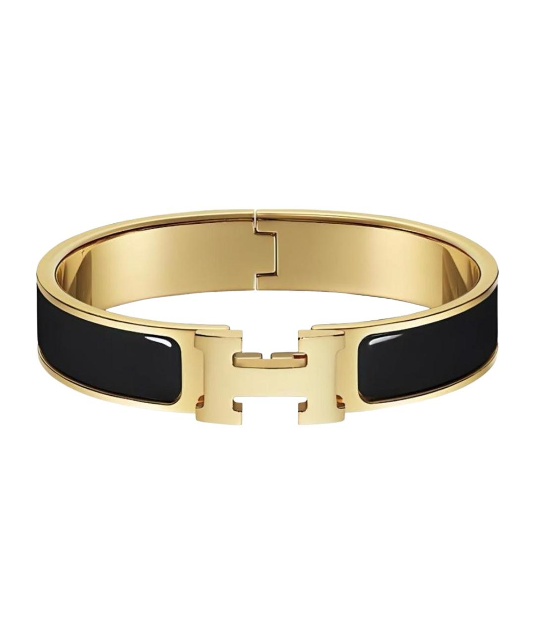 HERMES Черный металлический браслет, фото 1