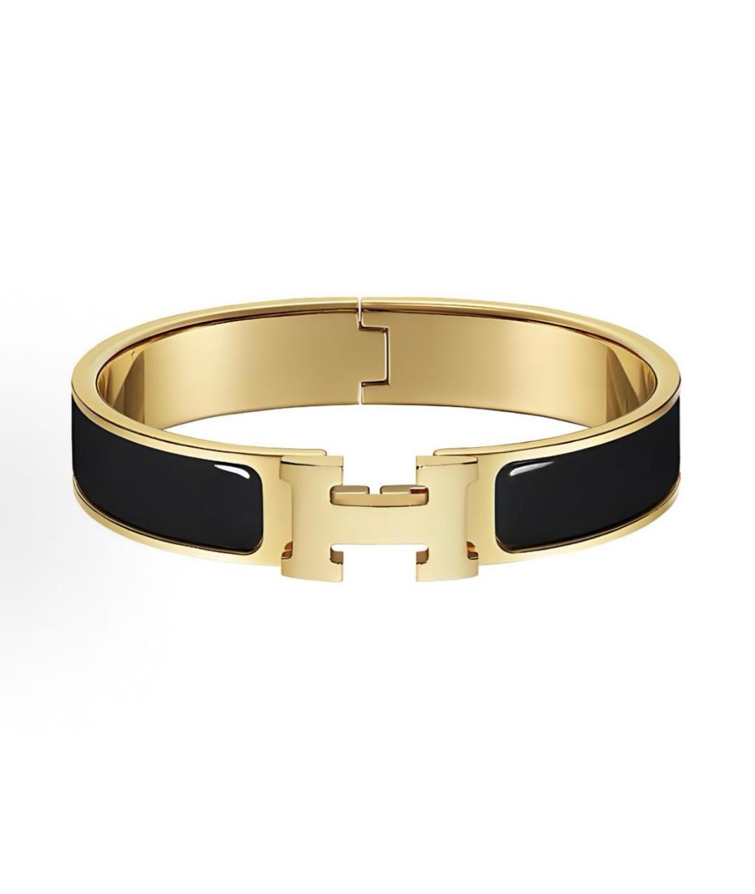 HERMES Черный металлический браслет, фото 4